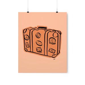 Suitcase Apricot Premium Art Prints