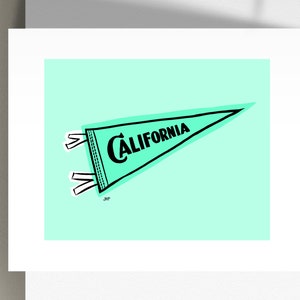California Pennant Flag Green Premium Art Prints