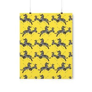 Royal Tenenbaums Zebra Wallpaper Yellow Premium Art Prints
