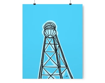 Gruene Water Tower Texas Premium Art Print