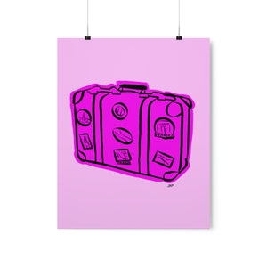 Suitcase Pink Premium Art Prints