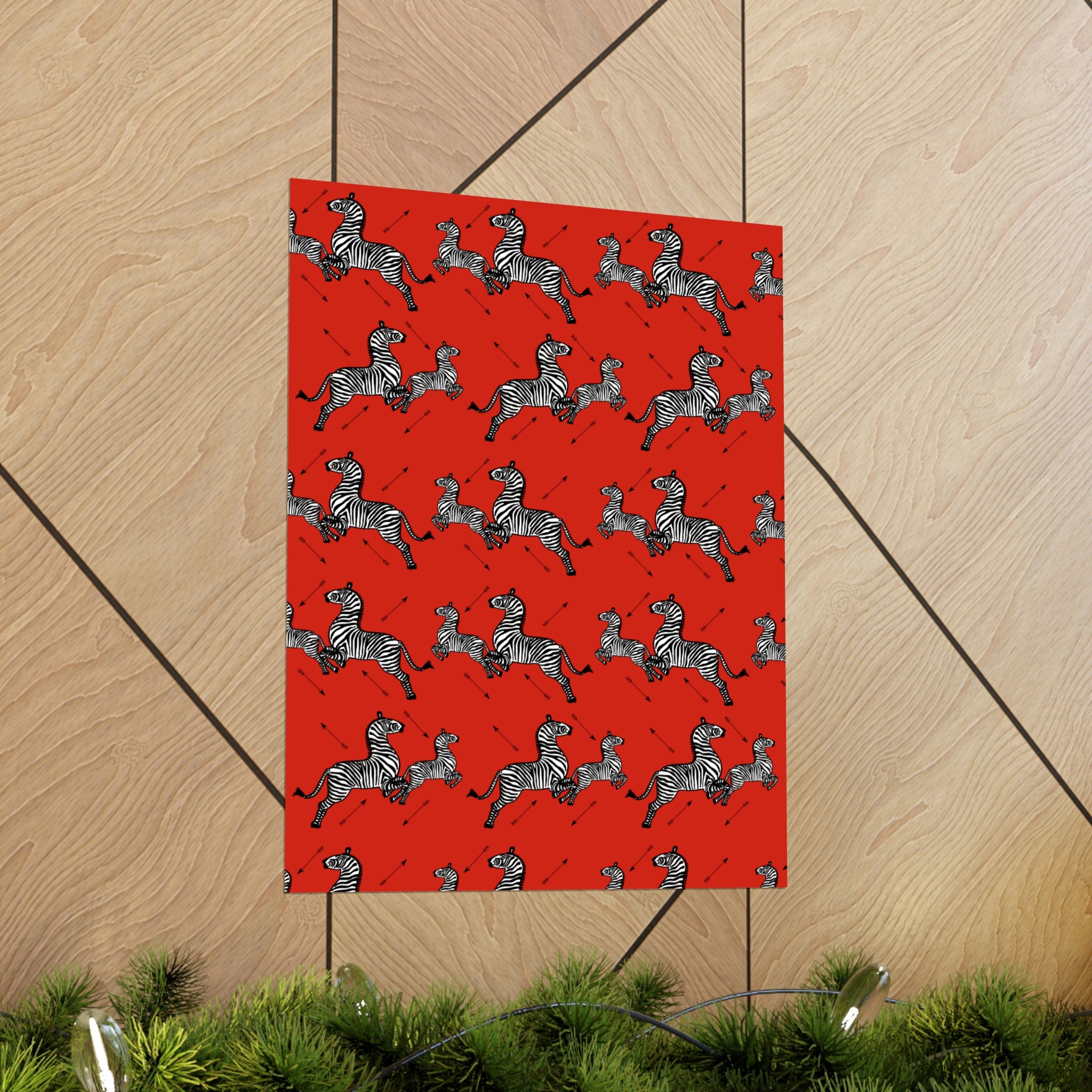 Royal Tenenbaums Zebra Wallpaper Red Premium Art Prints Etsy