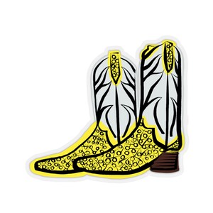 Cowboy Boots Yellow Texas Sticker