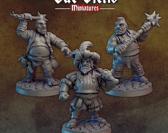 Ogre Mercenaries Set | Vae Victis Miniatures | 32mm Scale | Resin Printed Tabletop RPG Figures | DND | 5E