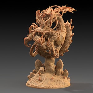 Large River Dragon | Dragon Trappers Lodge | Chosen Of The Kami | 32mm Scale Resin Printed Tabletop RPG Figure For DND
