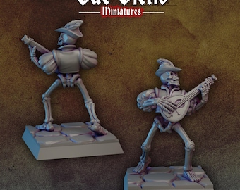 Undead Luth Player | Vae Victis Miniatures | 32mm Scale Resin Printed Tabletop RPG Figures for Tabletop Roleplaying or Wargaming
