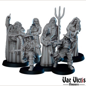 Witch Hunt Set | Vae Victis Miniatures | 32mm Scale Resin Printed Tabletop RPG Figures for Tabletop Roleplaying or Wargaming