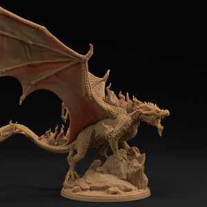 Infernorthor | Dragon Trappers Lodge | Draconic Tyrant | Fire Storm Dragon | 32mm Scale Resin Printed Tabletop RPG Figure For DND 5E