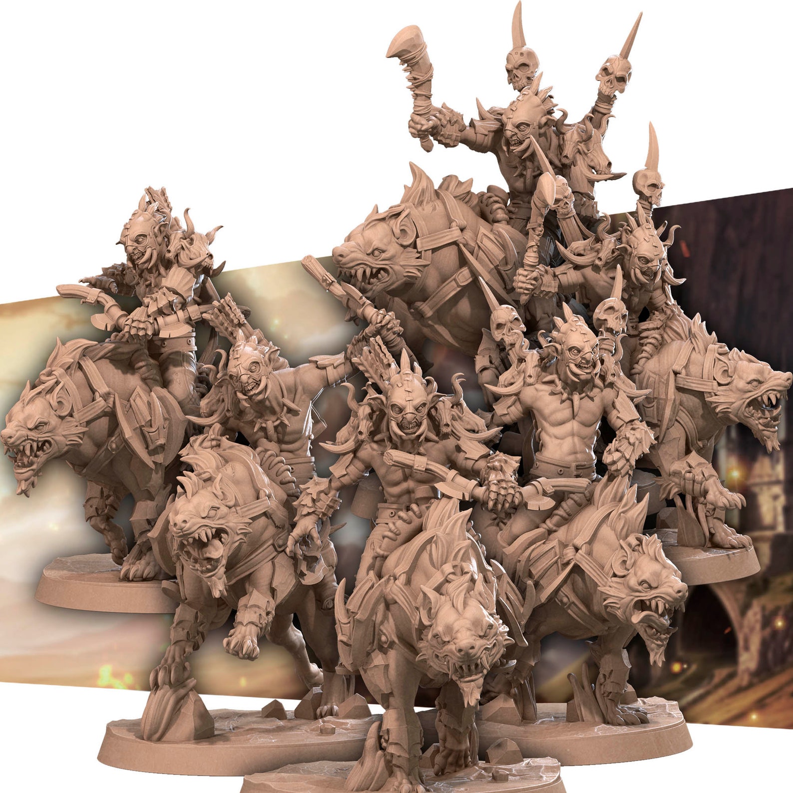 Orc Warg Riders Set | Bite the Bullet | 35mm Scale | Resin Printed ...