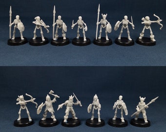 Skeleton Soldier Set | Vae Victis Miniatures | 32mm Scale | Resin Printed Tabletop RPG Figures | DND | 5E