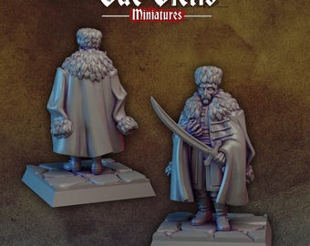 Cossack Leader | Vae Victis Miniatures | 32mm Scale Resin Printed Tabletop RPG Figures for Tabletop Roleplaying or Wargaming