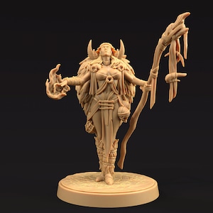 Naya, Shaman of Beasts | Dragon Trappers Lodge | Journey Through The Direlands | 32mm Scale Resin Printed Tabletop RPG Figure For DND