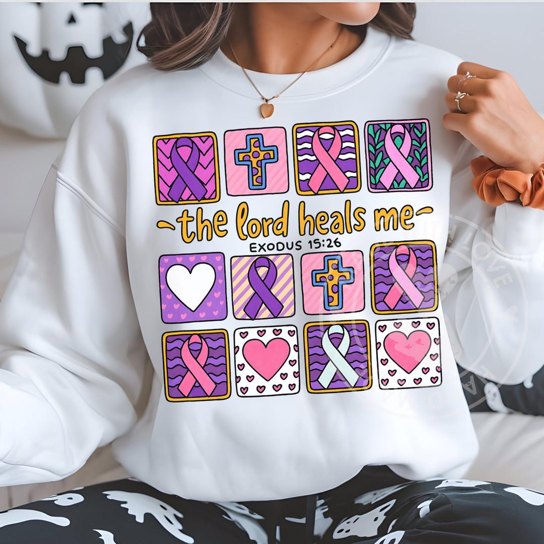 Christian Healing Awareness Ribbon PNG, the Lord Heals Me Scripture Art ...
