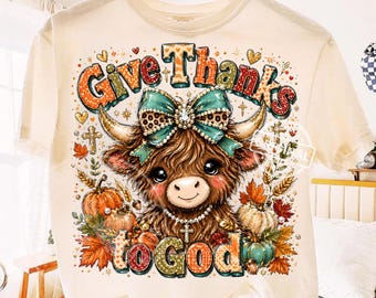 Tacka Gud, Höglandsko, Höst Thanksgiving kristen PNG, Boutique Leopard Rosettdesign