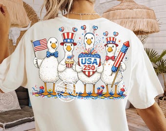 Happy 250 America PNG | Patriotic Geese PNG, USA 250th Birthday, Fourth of July