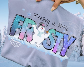 Söt snögubbe PNG | Glitter frostig vinterjul sublimering | Söt snögubbe clipart | Semesterordkonst | Isig snöflingedesign för skjortor