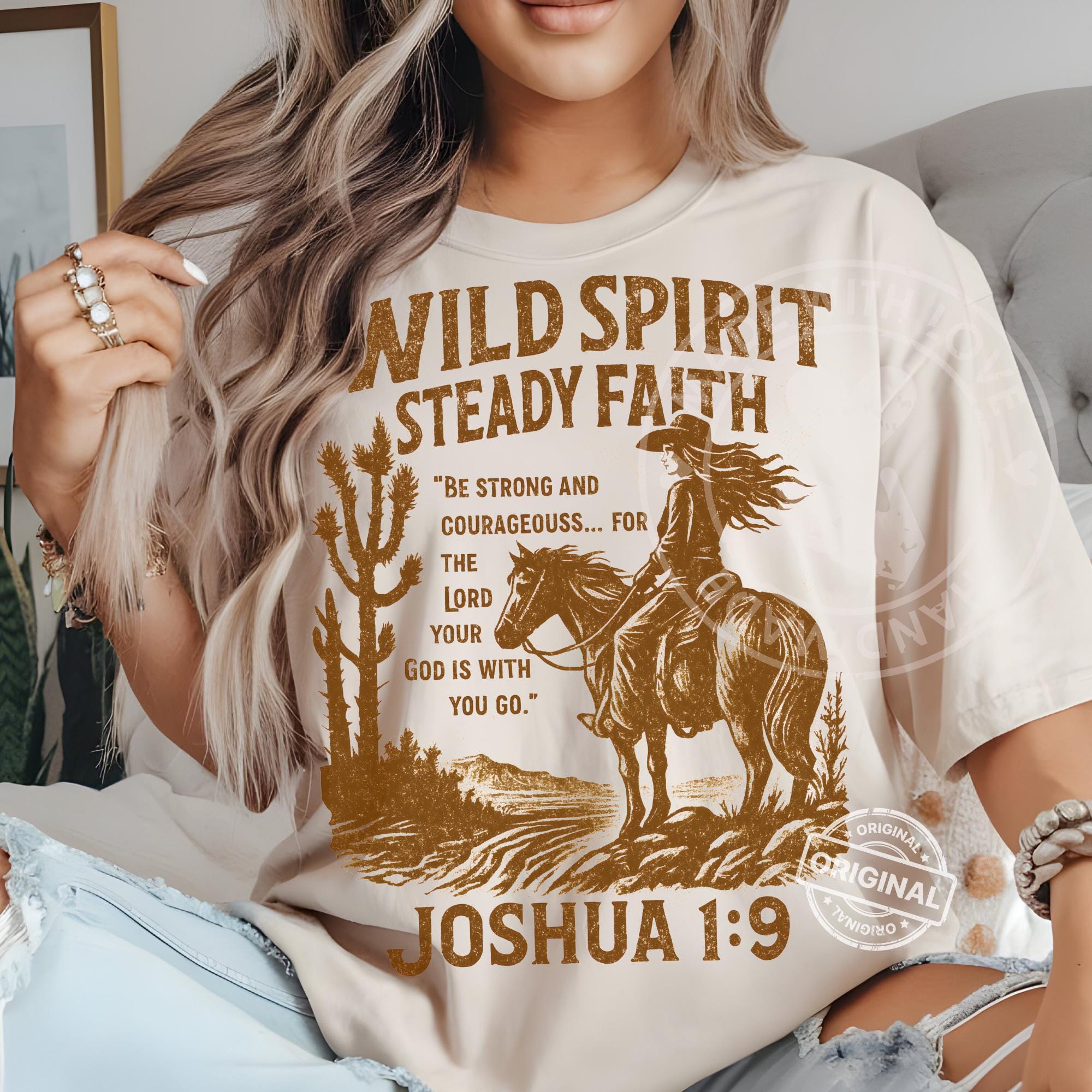 Wild Spirit Steady Faith Cowgirl Bible Verse PNG | Christian Western ...