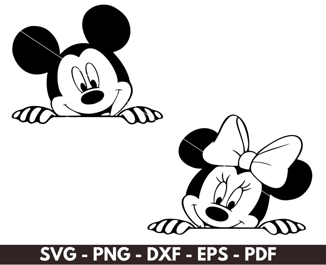 Minnie Mickey Mouse Peeking Svg, Minnie Mouse Face Svg, Cricut Cut