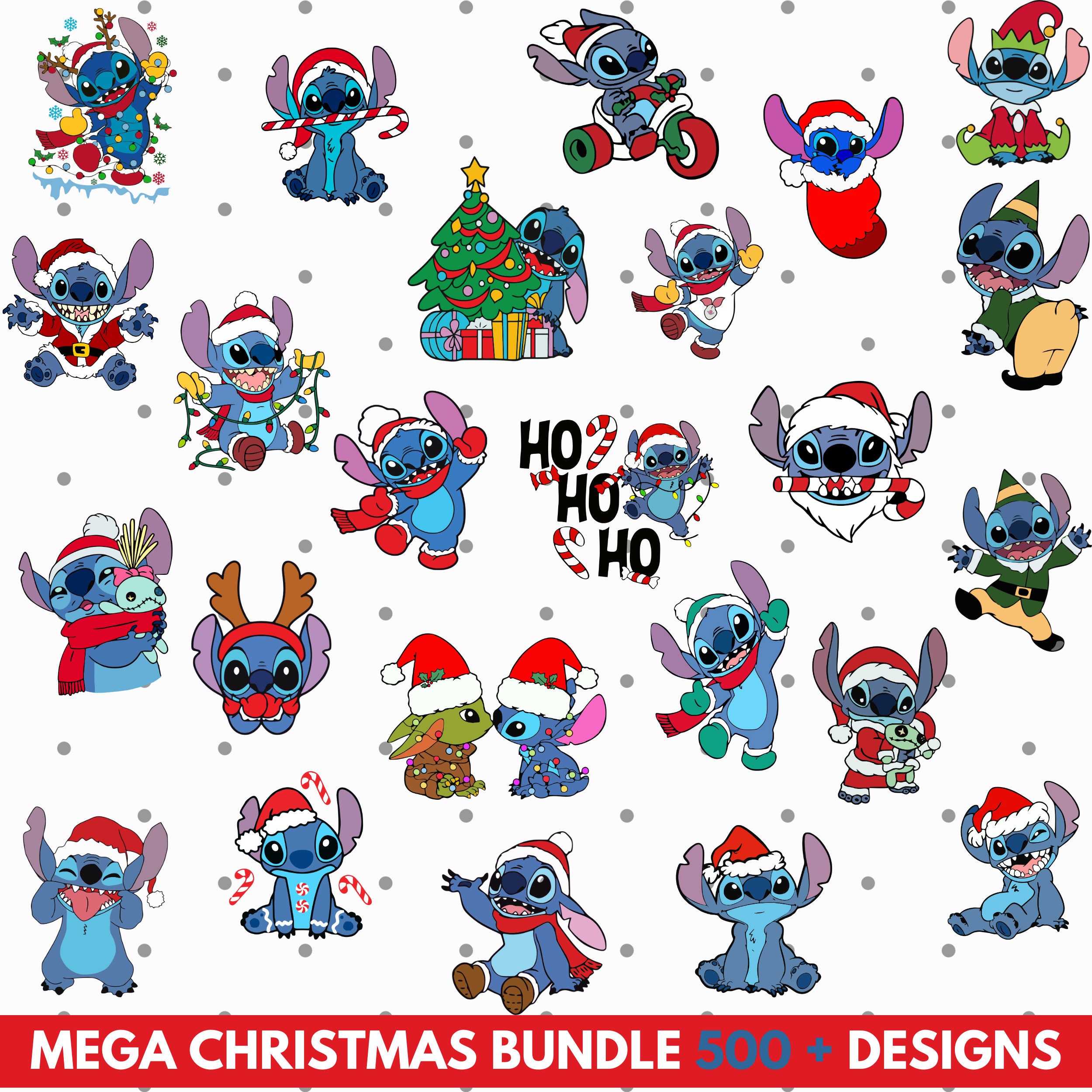 Stitch Grinchy And Bougie SVG, Stitch Santa Claus SVG, Bougie Stich  Christmas SVG PNG DXF EPS