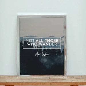 Not All Those Who Wander Are Lost, Digital Download, Wall Art, Home Decor, Quotes, Fantasy, Adventure