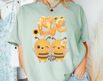 T-Shirt „Bee Kind Comfort Colors“, Sonnenblumen-Liebhaber-T-Shirt