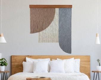 Grey Cotton Extra Large Modern Macrame Yarn Wall Art Bedroom Wall Tapestry Boho Home Decoration Sofa Wall Art New Home Gift
