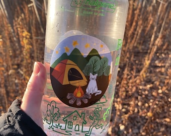 Camping Katze Sticker, Vinyl Die Cut