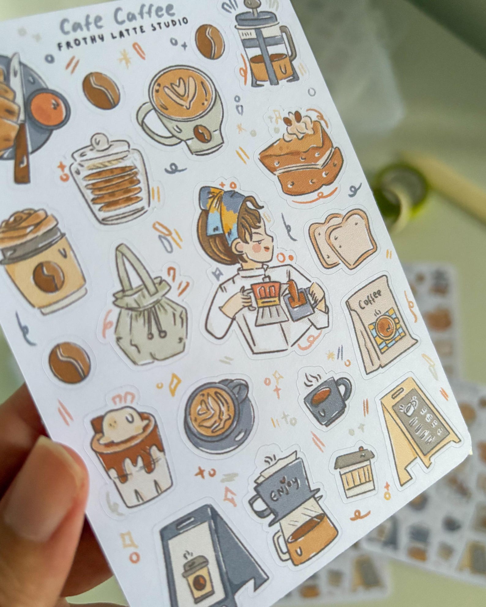 Sticker Sheets | Cafe Barista Coffee Theme Stickers for Journal ...