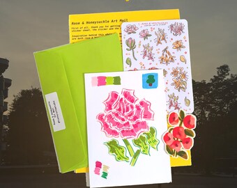 Stickers & Roses Postcard Stationery Set | June Edition