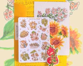 Sunflower, Warm Summer Days Art Mail, Stickers & Postcard Set | Limited Edition