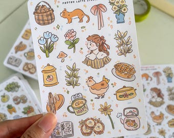 Sticker Sheets | Cottagecore Theme Stickers for Journal/Planners
