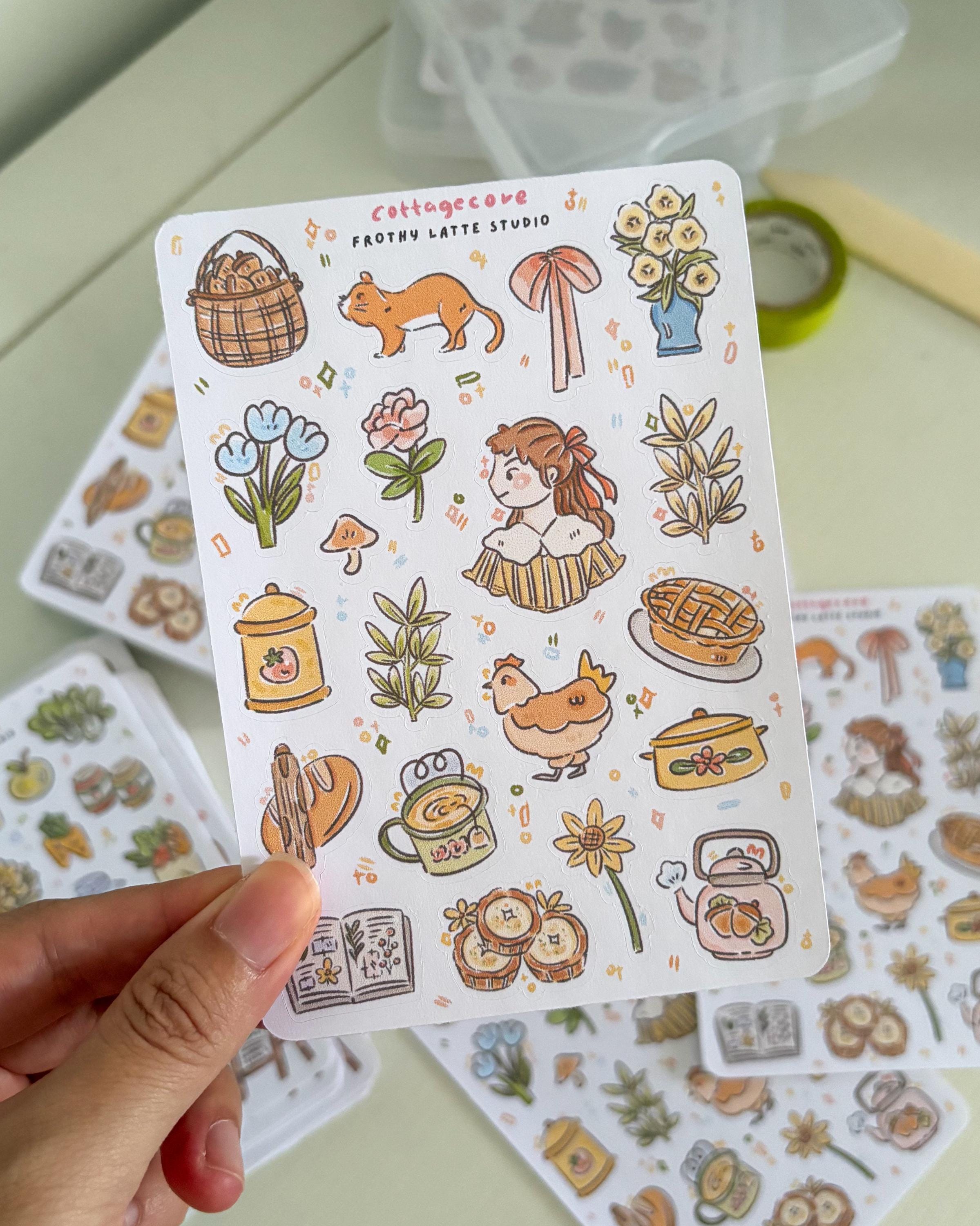 Sticker Sheets | Cottagecore Theme Stickers for Journal/planners - Etsy