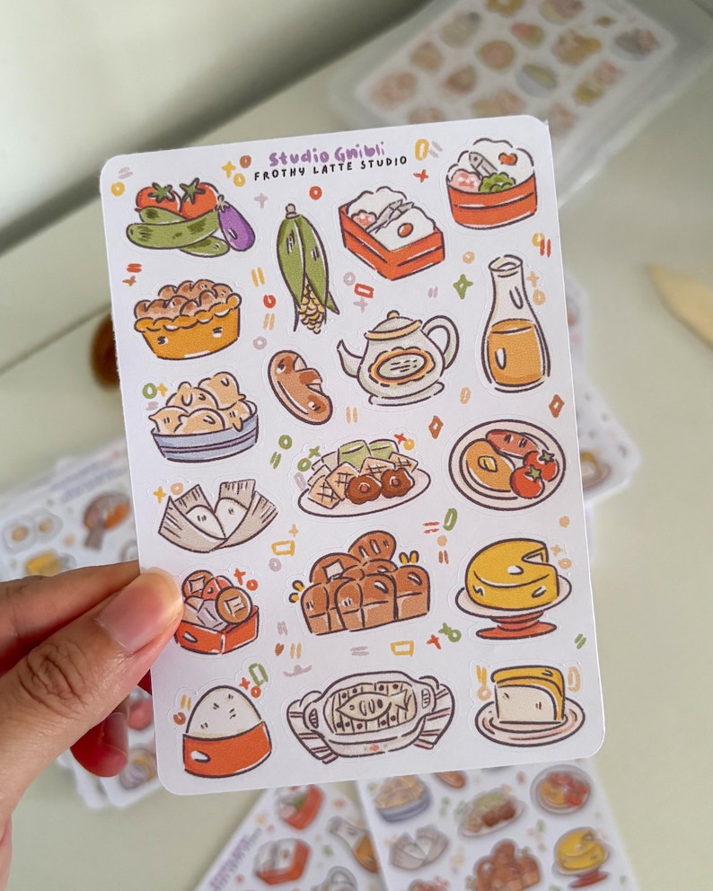 Sticker Sheets | Studio Ghibli Food Scenes 01 Stickers for Journals image 1