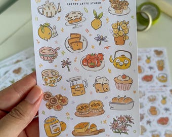 Hojas de pegatinas / Pegatinas de picnic para la hora del té para diarios y agendas