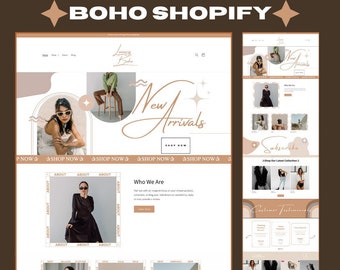 Shopify Theme/ Boho Shopify Theme/Luxury Shopify/ Feminine Shopify Theme/ Boho Shopify Template/ Shopify Banners