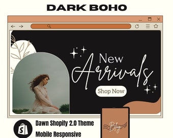 Boho Shopify Theme/ Shopify Theme/ Minimal Shopify Theme/ Feminine Shopify Theme/ Shopify Website/ Shopify Canva Banners