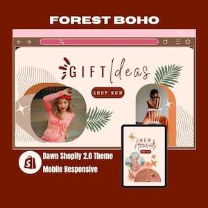 Boho Shopkette / Boho Shop / Neutrales Shop / Boho Shop / Shop / Retro Shop / Feminin Shop / Boho Shop Template / Banners