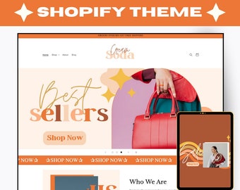 Tema de Shopify, Plantilla de Shopify, Tema retro de Shopify, Banners de boutique de Shopify, Sitio web de Shopify, Banners de Canva, Tema femenino de Shopify