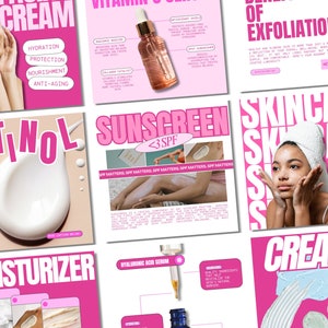 Pink Skincare Instagram, Esthetician Instagram, Pink Skincare Instagram Templates, Pink Esthetician Templates, Pink Skincare Social Media