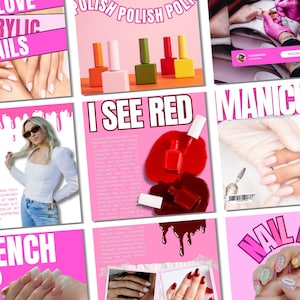 Pink Nail Tech Instagram, Nail Salon Instagram, Nail Tech Marketing, Nail Tech Posts, Nail Tech Marketing, Nail Technician, Nail Tech Insta