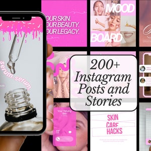 Pink Skincare Instagram, Esthetician Instagram, Pink Skincare Instagram Templates, Pink Esthetician Templates, Pink Skincare Social Media