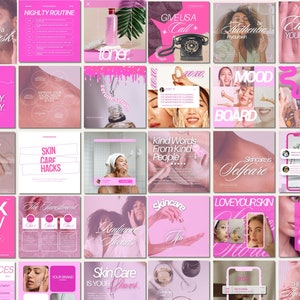 Pink Skincare Instagram, Esthetician Instagram, Pink Skincare Instagram Templates, Pink Esthetician Templates, Pink Skincare Social Media