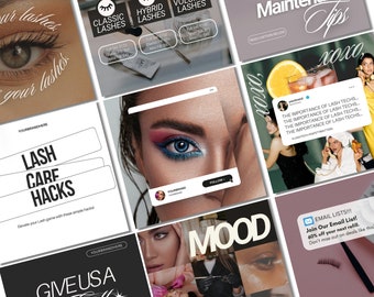Lash Tech Instagram, Lash Instagram, Modelli per Lash Artist, Modello per social media con ciglia, Modelli per Instagram con ciglia di lusso, Post per Instagram con ciglia