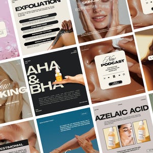 Skincare Instagram, Esthetician Instagram, Skincare Instagram Templates, Skincare Posts, Esthetician Templates, Skincare Social Media