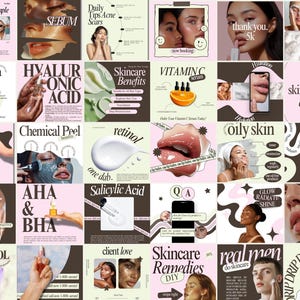 Skincare Instagram, Esthetician Instagram, Skincare Instagram Templates, Skincare Posts, Esthetician Templates, Skincare Social Media