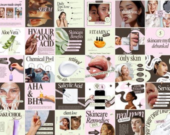 Skincare Instagram, Esthetician Instagram, Skincare Instagram Templates, Skincare Posts, Esthetician Templates, Skincare Social Media
