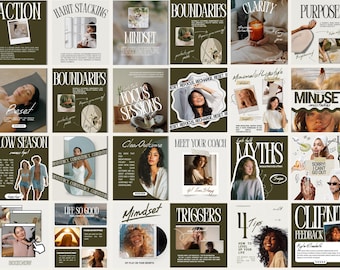 Mindset Coach Instagram Templates | Life Coach Templates | Mindset Coach Social media posts | Holistic Coach Posts | Coaching Templates