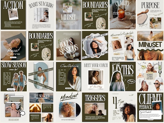 Mindset Coach Instagram Templates | Life Coach Templates | Mindset Coach Social media posts | Holistic Coach Posts | Coaching Templates