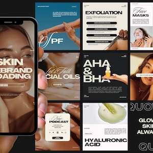 Skincare Instagram, Esthetician Instagram, Skincare Instagram Templates, Skincare Posts, Esthetician Templates, Skincare Social Media