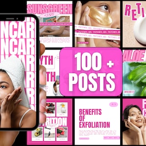 Pink Skincare Instagram, Esthetician Instagram, Pink Skincare Instagram Templates, Pink Esthetician Templates, Pink Skincare Social Media